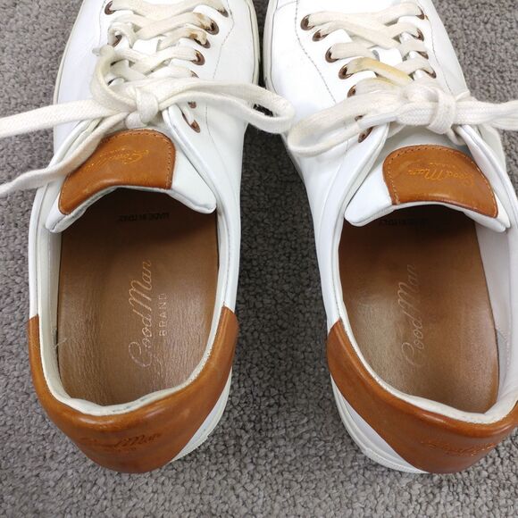 Good Man Brand Mens 10 Shoe Legend London White Edge Lace Sneakers Made In Italy - Picture 13 of 15